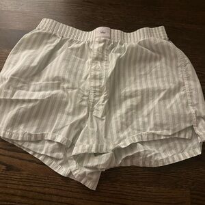 Aritzia Striped White Shorts